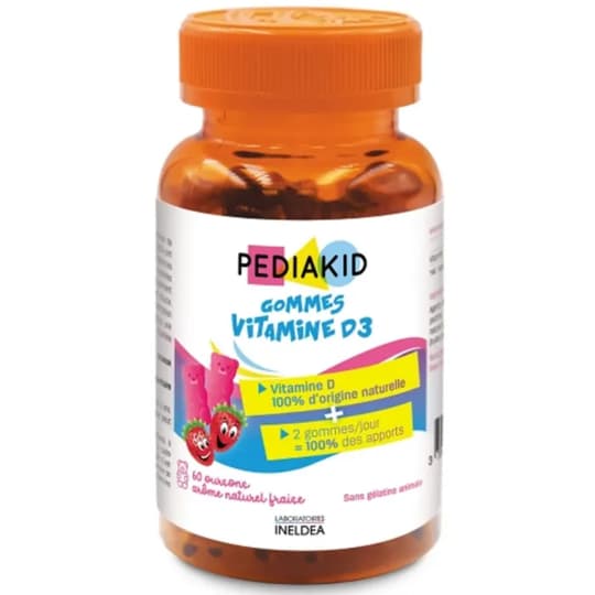 PEDIAKID GOM VIT D3 FRAISE 60 — Grande Pharmacie du Pont surennes