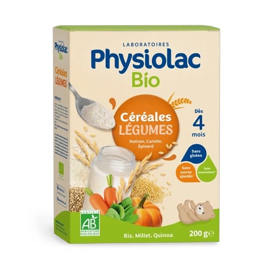 PHYSIOLAC CEREALE LEGUME BIO 200G — Pharmacie du Vieux Montreuil