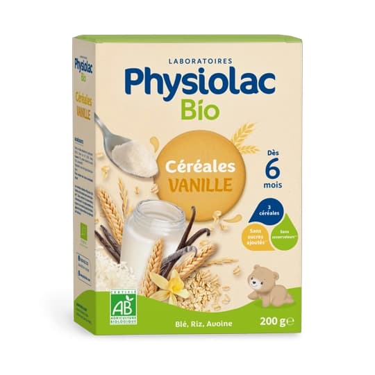 PHYSIOLAC CEREALE VANILLE BIO 200G — Pharmacie du Vieux Montreuil
