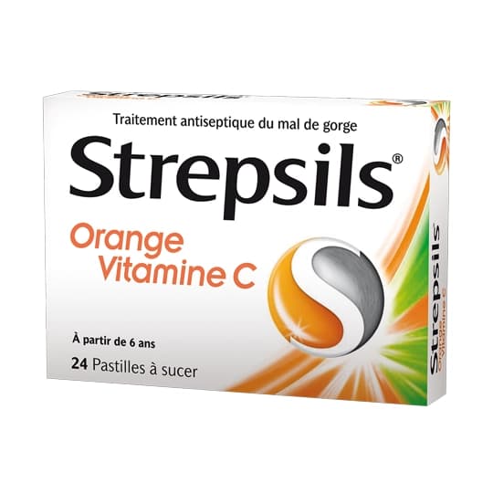 STREPSILS ORANGE VIT C PAST 24 — Pharmacie Lafayette de Roubaix