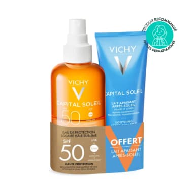 Vichy Capital Soleil Eau Solaire Hale Sublime Spf50 200ml + Lait Apres Soleil 100ml Offert