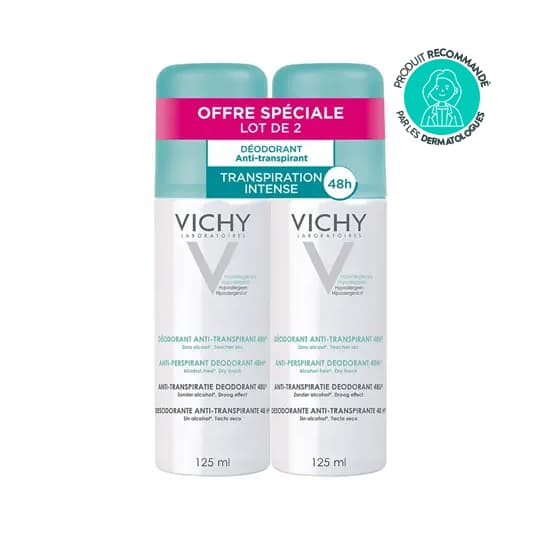 Vichy deodorant antitranspirant aerosol 125ml x2 — Pharmacie Pharmavance Puteaux