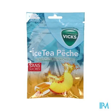 Vicks Bonbon Ice Tea Peche Sans Sucre 72g — Pharmacie Marie Stuart