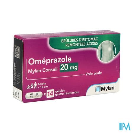 Omeprazole Viatris Conseil 20mg Gelule Gastroresistante 14