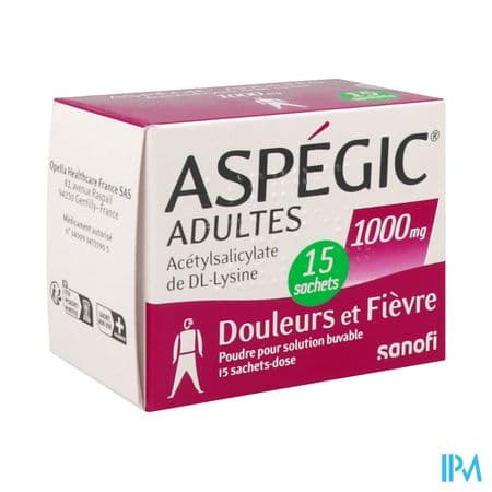ASPEGIC 1 000MG ADULTE SACHET 15