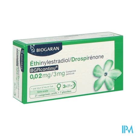 Ethinylestradiol Drospirenone Bgr Continu 0mg02/3mg Comprime 28 X3 — Pharmacie Franklin ELSIE