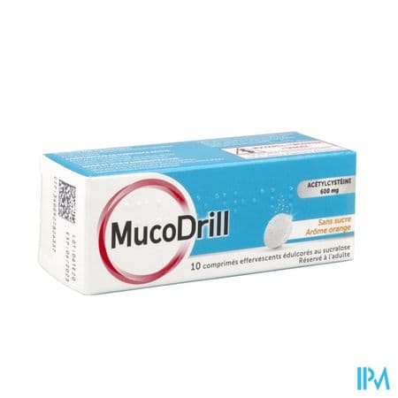 MUCODRILL 600MG CPR EFF ORANG 10 — Pharmacie Plaine Haute - Crosne