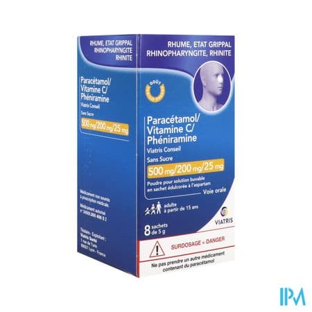 Paracetamol Vit C Pheniramine Viatris Cons Sans Sucre 8 — PHARMACIE DES CLINIQUES
