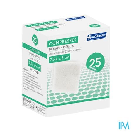 COMP ST 25X2 EUROMED GAZE 7,5X7,5 — Pharmacie Lafayette de Roubaix