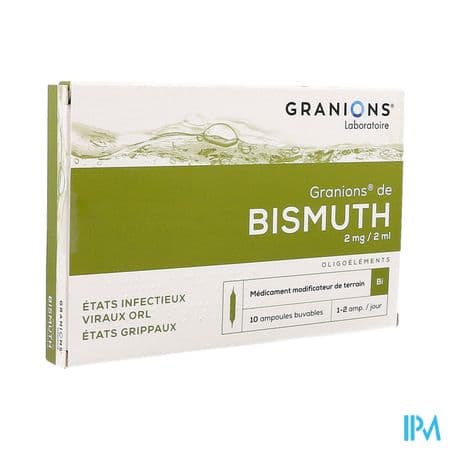 Granions Bismuth 2mg/2ml Solution Buvable Ampoule 2ml 10 — Pharmacie de Bourran by Nexum