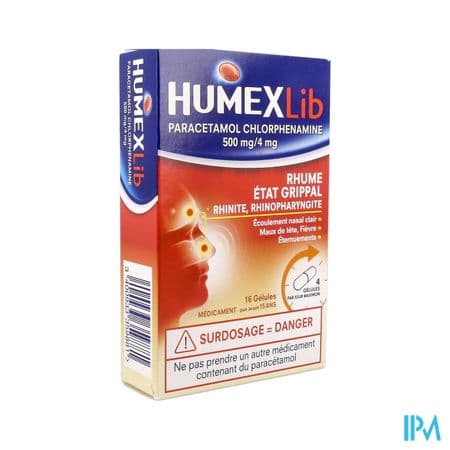 HUMEXLIB 500MG/4MG GELULE 16