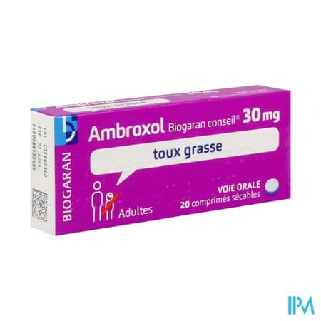 AMBROXOL 30MG BIOG CONS CPR SEC 20 — Pharmacie du Vieux Lille