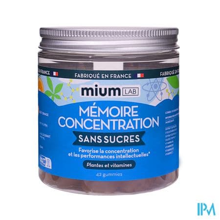 Mium Lab Memoire Concentration Sans Sucre Gummies 42