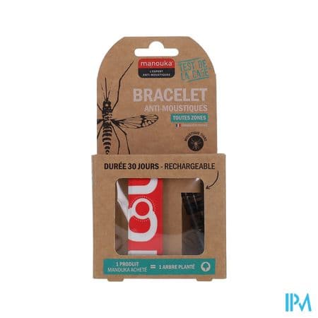 Manouka Bracelet Antimoustique Ado Typo Rouge
