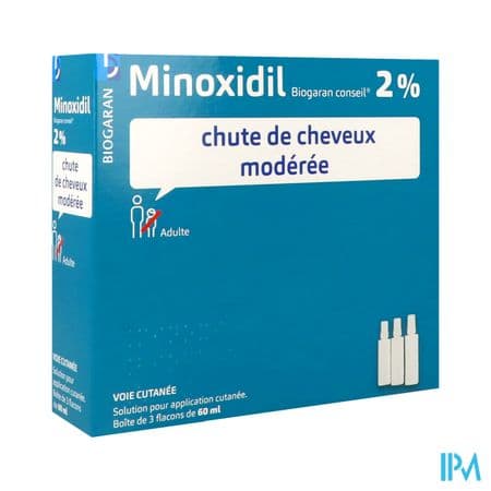 Minoxidil Biogaran Conseil 2% Solution Pour Application Cutanee 60ml X3
