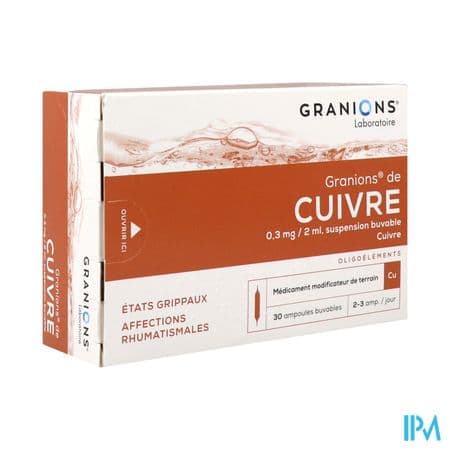 GRANIONS CUIVRE AMP BUV 2ML 30 — Pharmacie 64