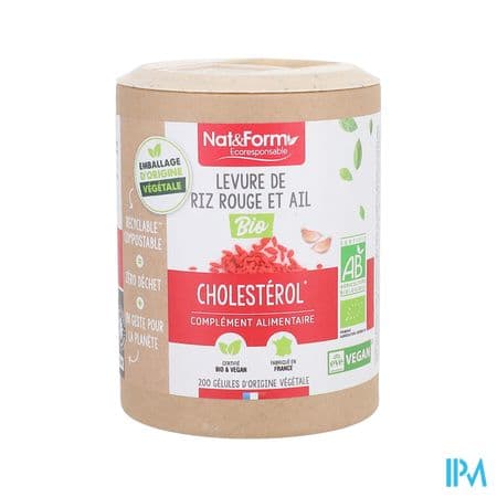 Nat Et Form Ecoresponsable Levure De Riz Rouge Et Ail Bio Gelule Vegetale 200