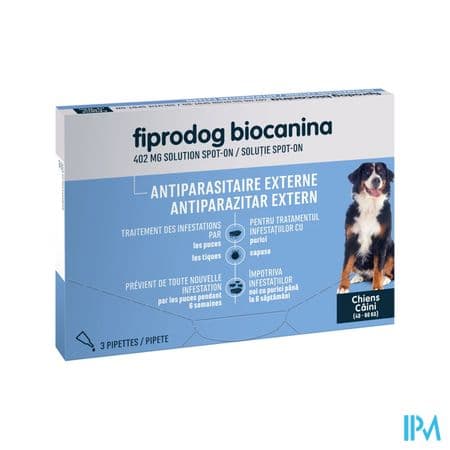 FIPRODOG402MG SPOTON TG/CHIEN PIP3