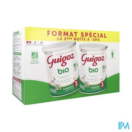 Guigoz 3 Croissance Bio Poudre 800g X2 — Pharmacie Saint-Bernabé