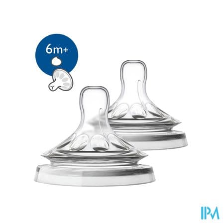 Avent Tetine Natural 2.0 Liquide Epais 6mois+ Scf046/27 X2