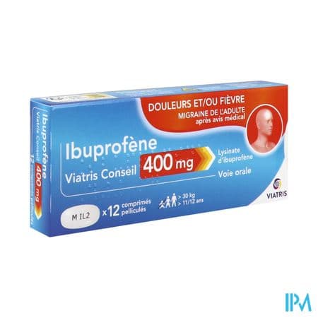 Ibuprofene Viatris Conseil 400mg Comprime 12
