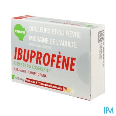 IBUPROFENE 400MG CRIST CONS CPR 12 — Pharmacie des Chalâtres