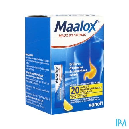 Maalox Maux Estomac Suspension Buvable Citron Sachet 20