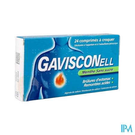 Gavisconell Sans Sucre Menthe Comprime A Croquer 24