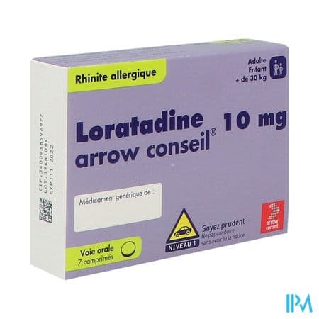 Loratadine Arrow Conseil 10mg Comprime 7