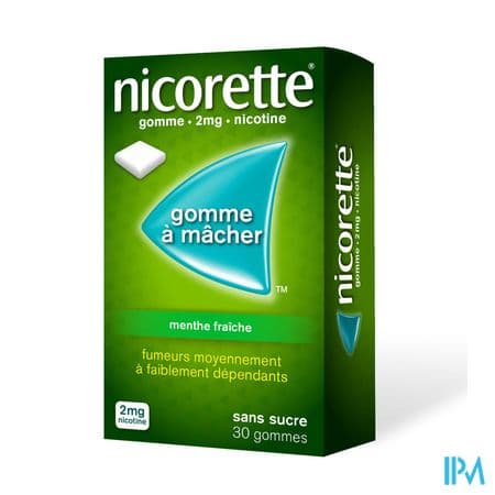 Nicorette Menthe Fraiche 2mg Sans Sucre Gommes 30