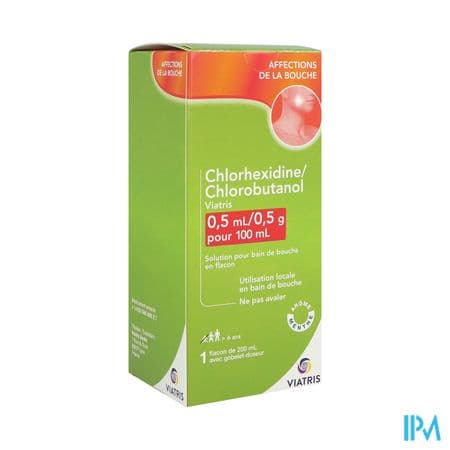 Chlorhexidine Chlorobutanol Viatris 0ml5/0g5/100ml Bain De Bouche 200ml