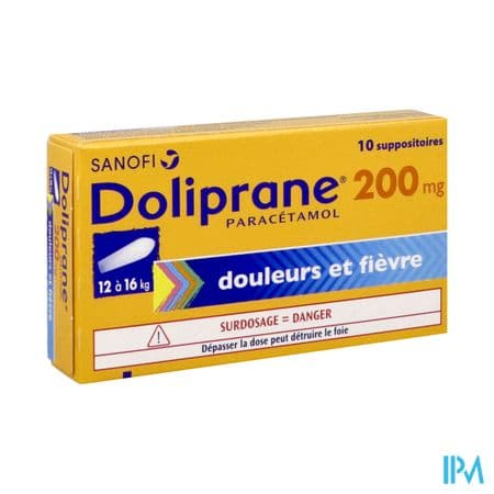 DOLIPRANE 200MG SUP 10 — Pharmacie Parc Lann
