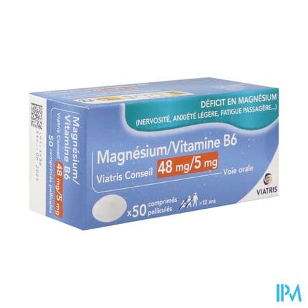 Magnesium Vitamine B6 Viatris 48mg/5mg Comprime 50