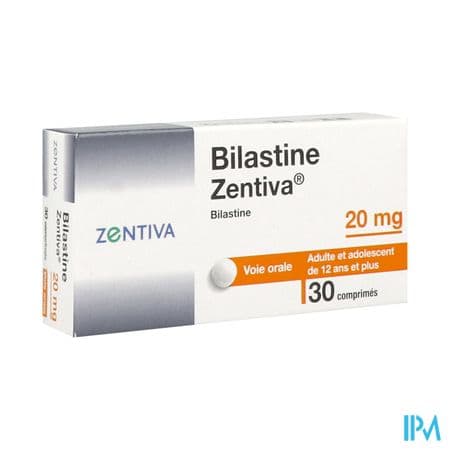BILASTINE 20MG ZENTIVA CPR 30 — Pharmacie Maritime