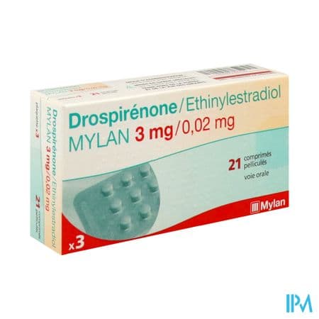 Drospirenone Ethinylestradiol Mylan 0mg02/3mg Comprime 21 X3 — Pharmacie Jeanne D'Arc