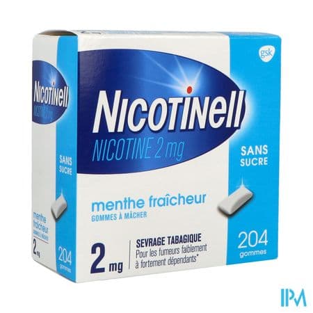 Nicotinell Menthe 2mg Sans Sucre Gommes A Macher 204