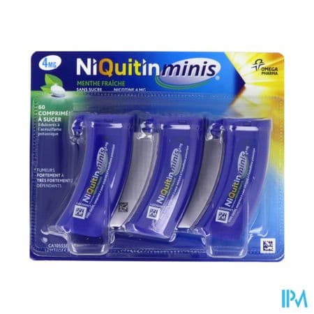 Niquitinminis Menthe Fr 4mg Sans Sucre Comprime A Sucer 60 — Pharmacie Principale des Grésillons