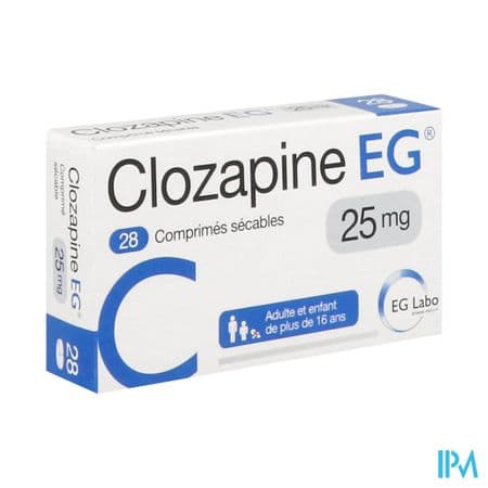 CLOZAPINE 25MG EG CPR SEC 28 — Pharmacie Chartreuse