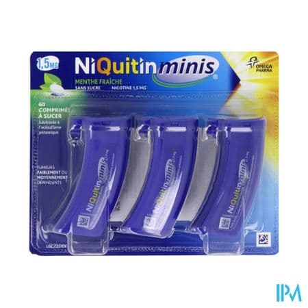 NIQUITINMINIS 1,5MG MENTH CP S/S60 — Grande Pharmacie de Grenelle