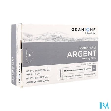 Granions Argent 0mg64/2ml Solution Buvable Ampoule 2ml 30