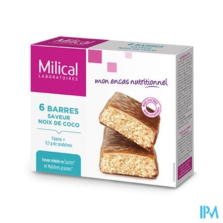 Milical Barre Hyperproteinee Noix De Coco X6
