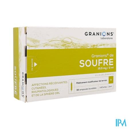 Granions Soufre 19mg5/2ml Solution Buvable Ampoule 2ml 30