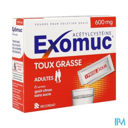 Exomuc 600mg Poudre Pour Solution Orale En Sachet 6 — Pharmacie de la Gare Dijon