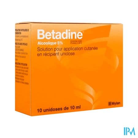 Betadine Alcoolique 5% Solution Pour Application Cutanee Unid 10
