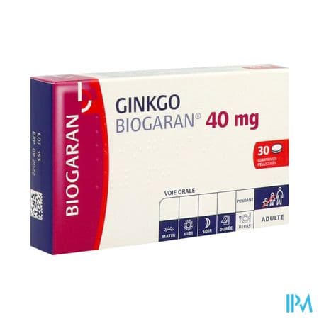 GINKGO 40MG BIOGARAN CPR 30