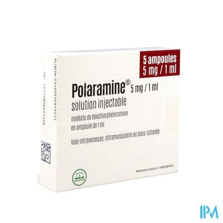 Polaramine Solute 5mg/ml Ampoule Injectable 1ml 5 — Pharmacie Pharmavance Escudier