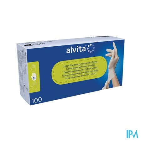Alvita Gant Latex Poudre Non Sterile Medium 100 — Pharmacie Precheurs