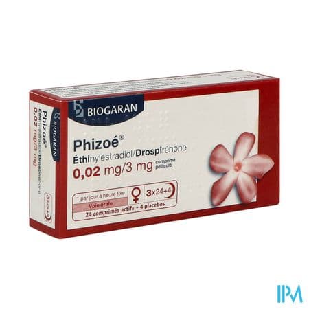 Phizoe 0mg02/3mg Comprime Pellicule 28 X3 — Pharmacie Pharmavance Beaubourg