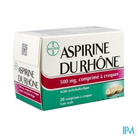 ASPIRINE 500MG RHONE CPR CROQ 20
