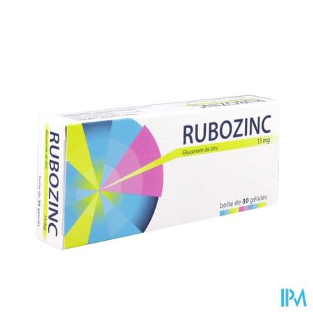 RUBOZINC 15MG GELULE 30